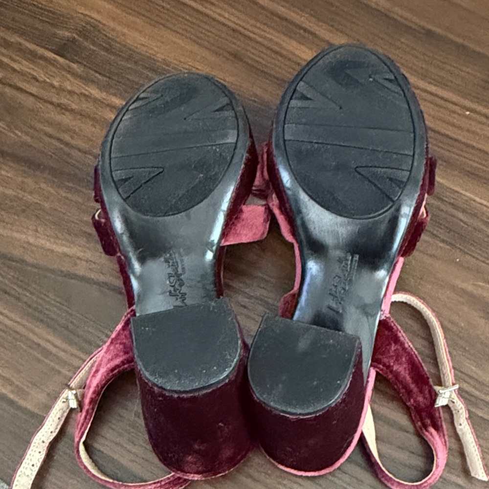 Life Stride Women's Velvet Knot Block Heel Sandals - Wine - Picture 3 of 3